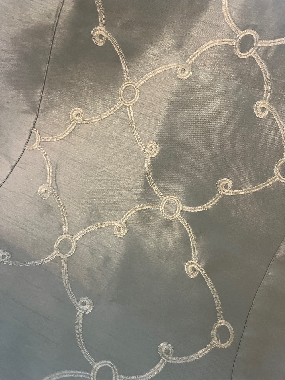 Elegant Embroidered Tablecloth in Light Gray by - Picture 1 of 4